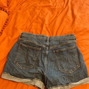 Mid-rise denim shorts size 12.